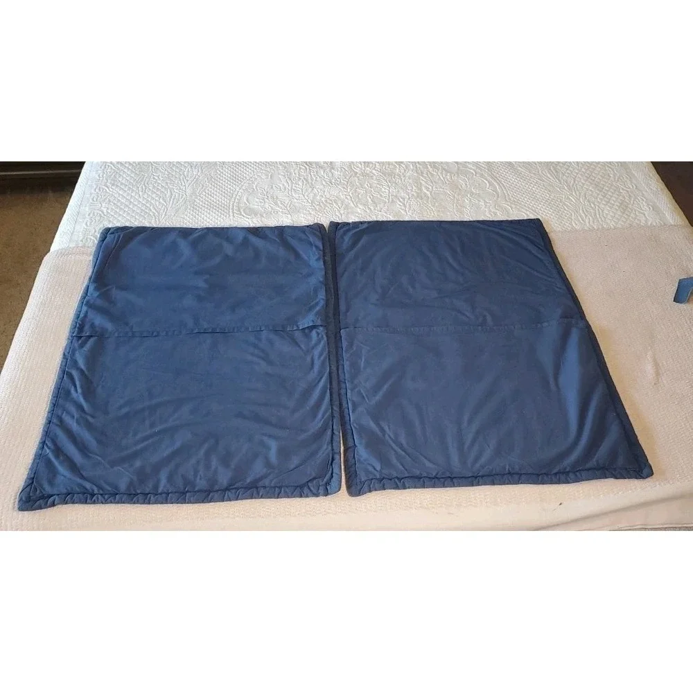 Pottery Barn Teens Quilted Madras Patchwork 2 Shams Blue Red Green *flaw*‎